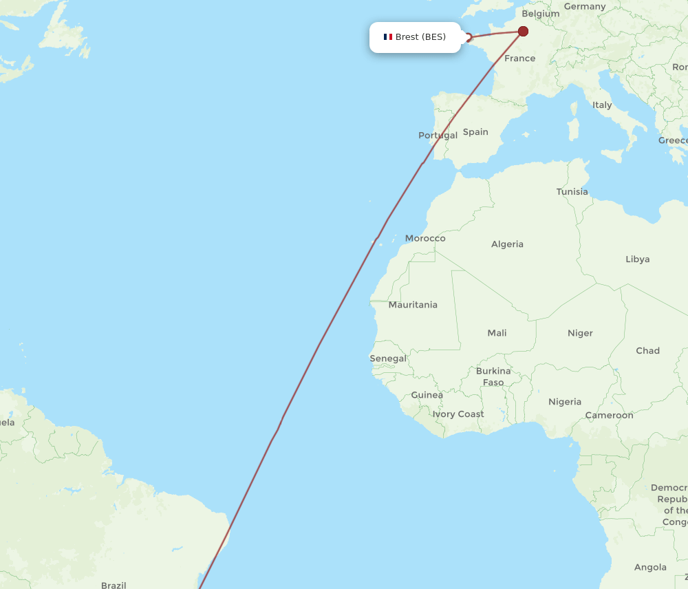 BES-GIG flight routes