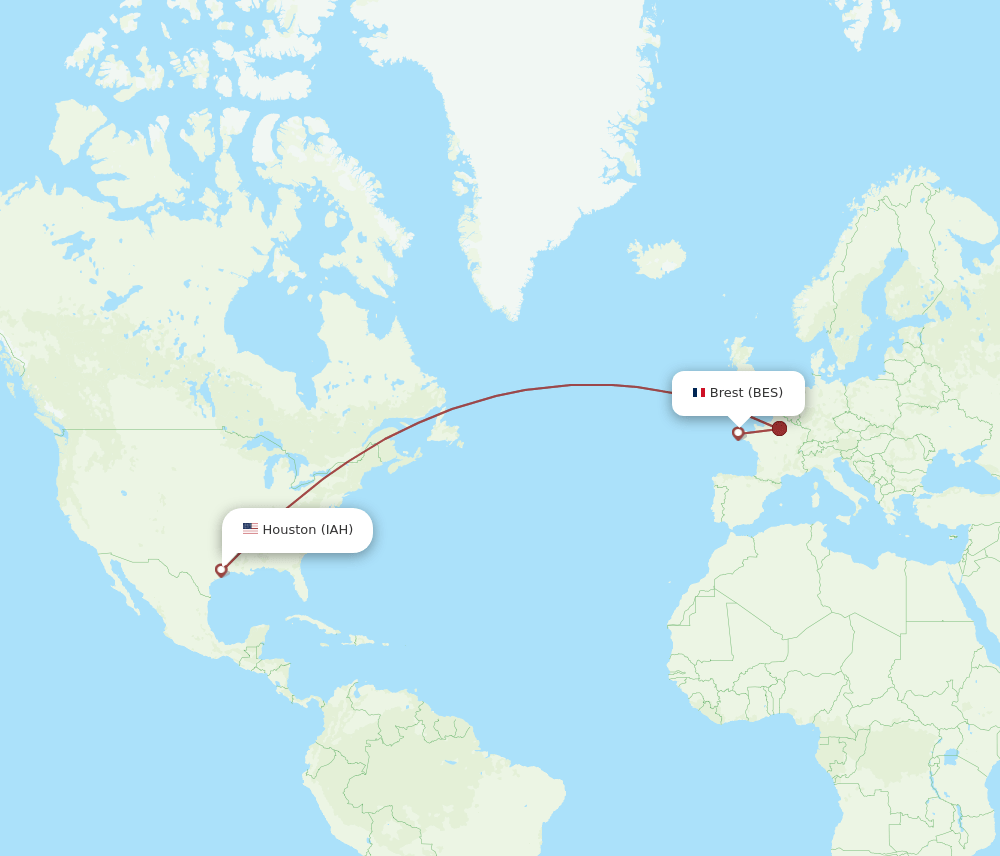 BES-IAH flight routes