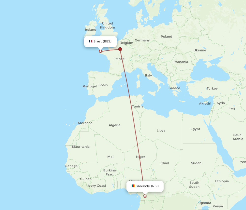 BES-NSI flight routes