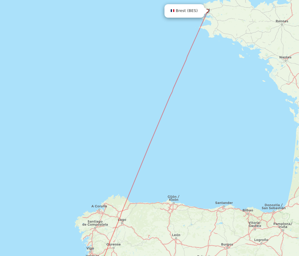 BES-OPO flight routes