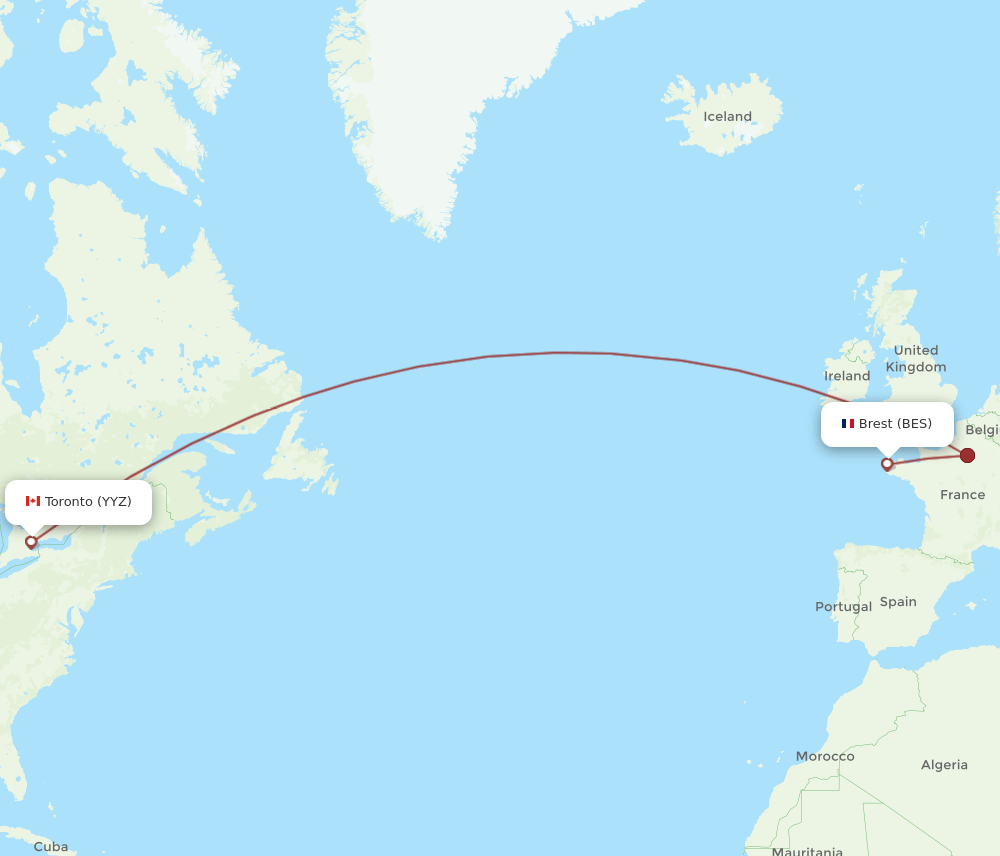 BES-YYZ flight routes