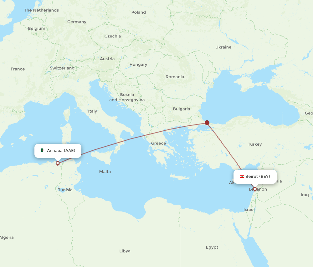 BEY-AAE flight routes