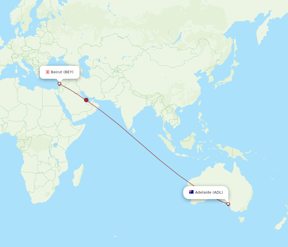 BEY-ADL flight routes