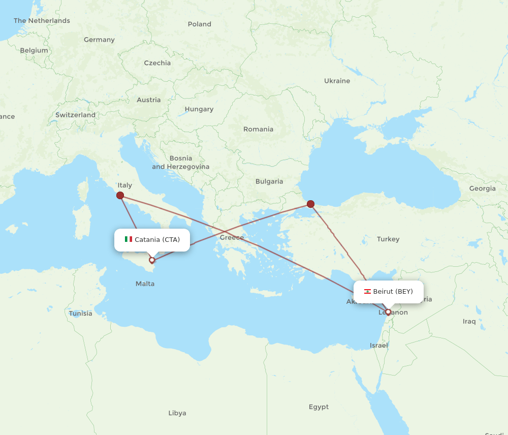 BEY-CTA flight routes