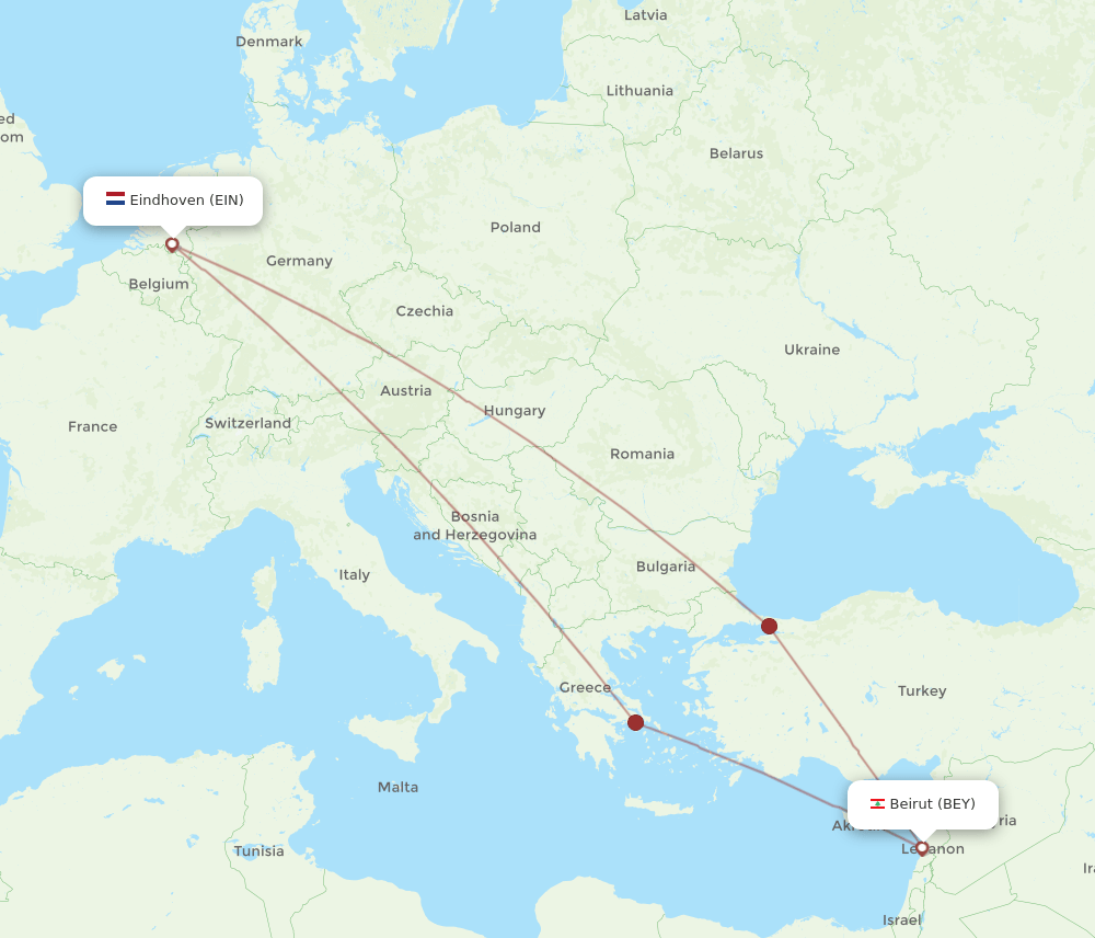 BEY-EIN flight routes