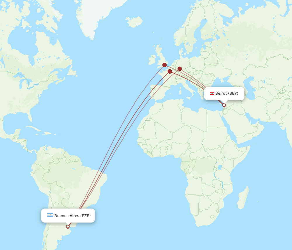BEY-EZE flight routes