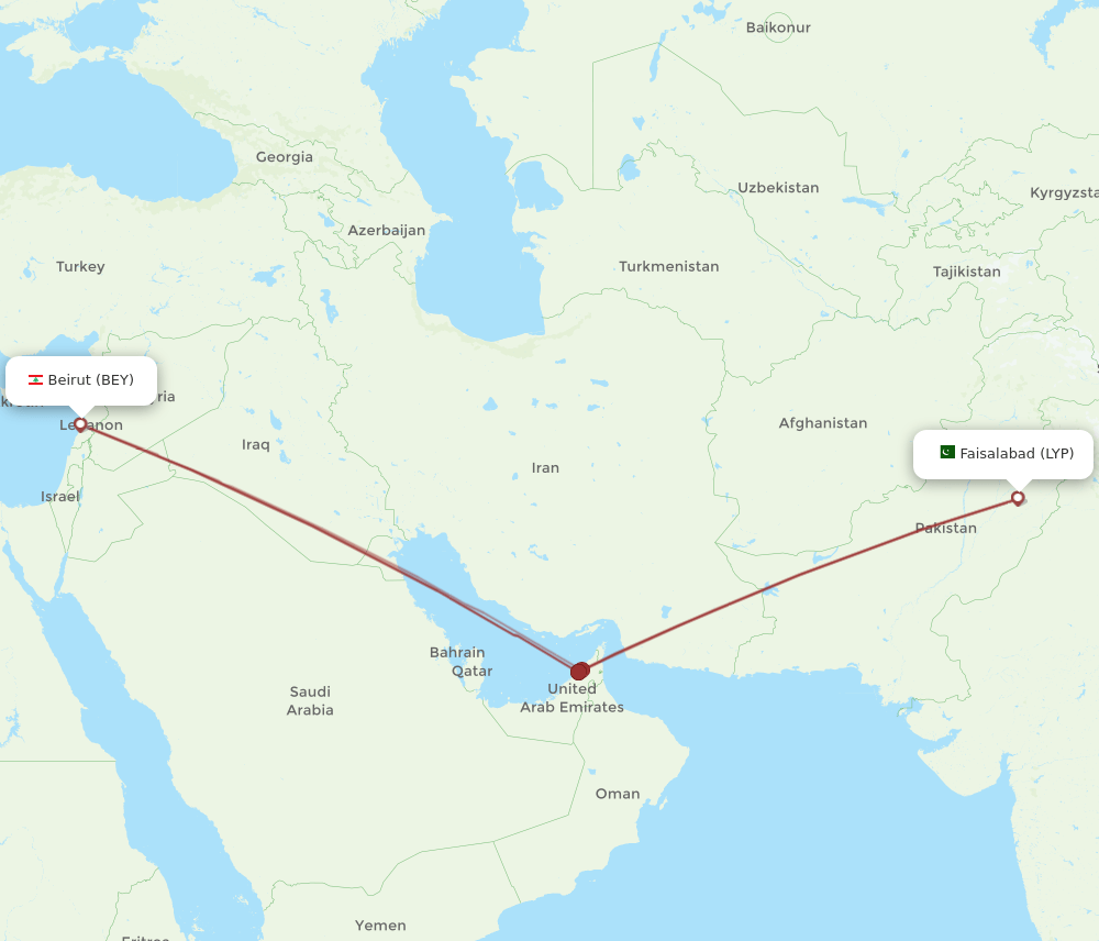 BEY-LYP flight routes