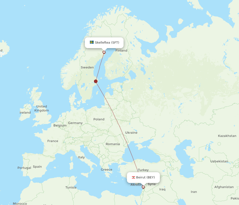 BEY-SFT flight routes