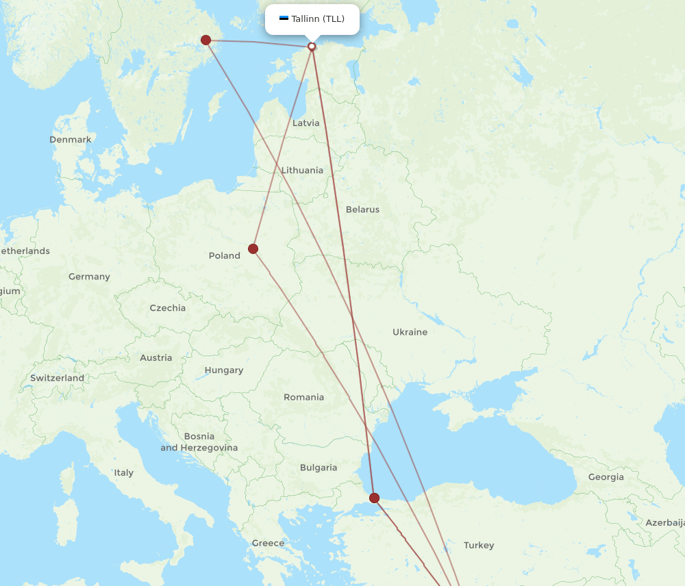 BEY to TLL flights and routes map