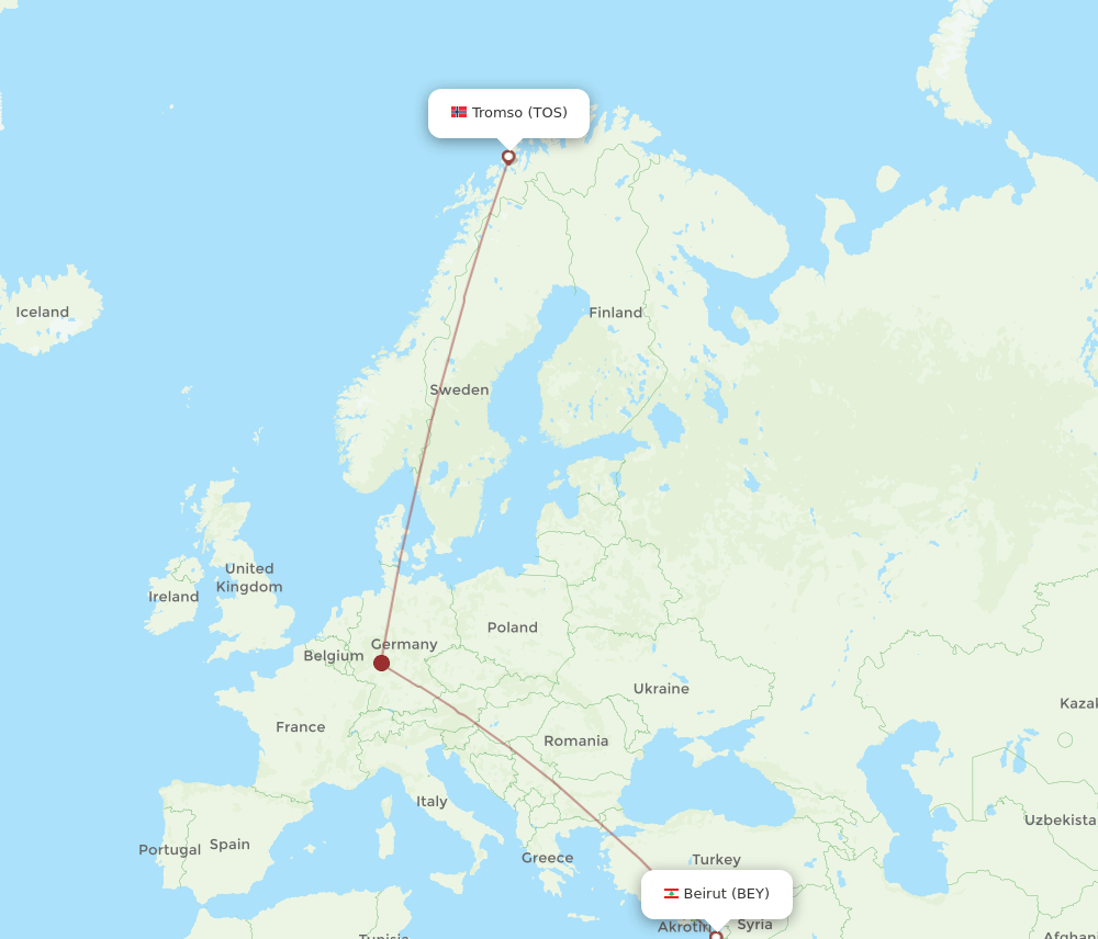 BEY-TOS flight routes