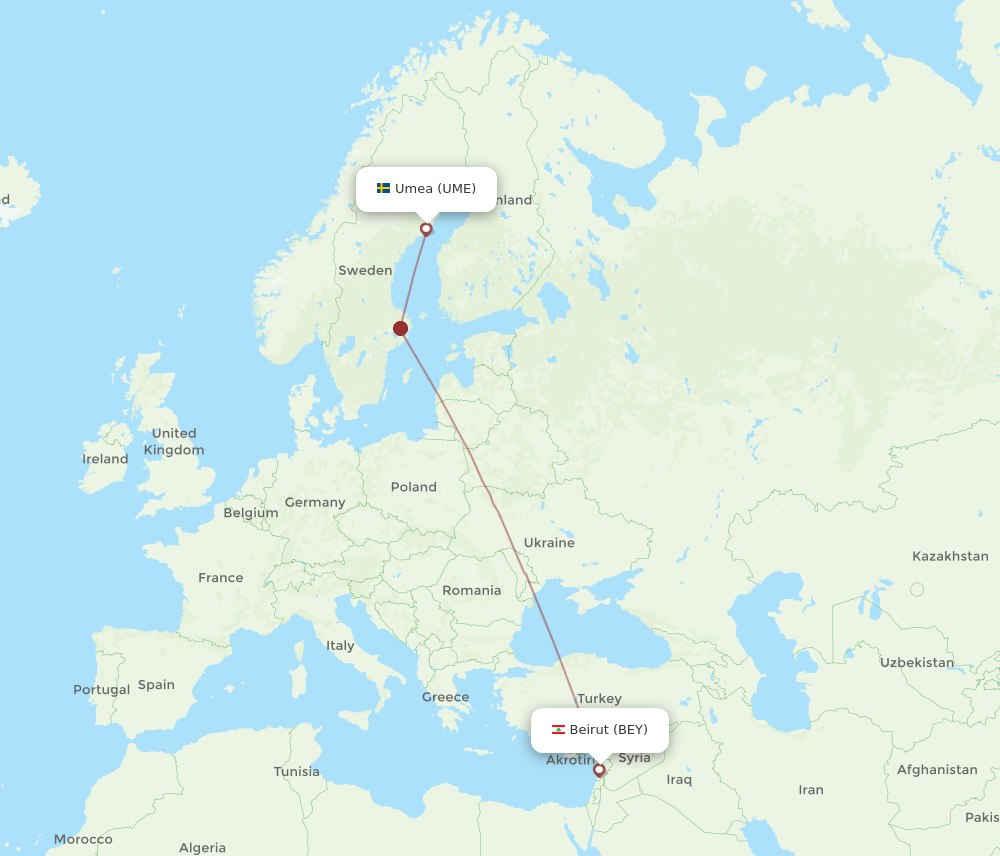 BEY-UME flight routes