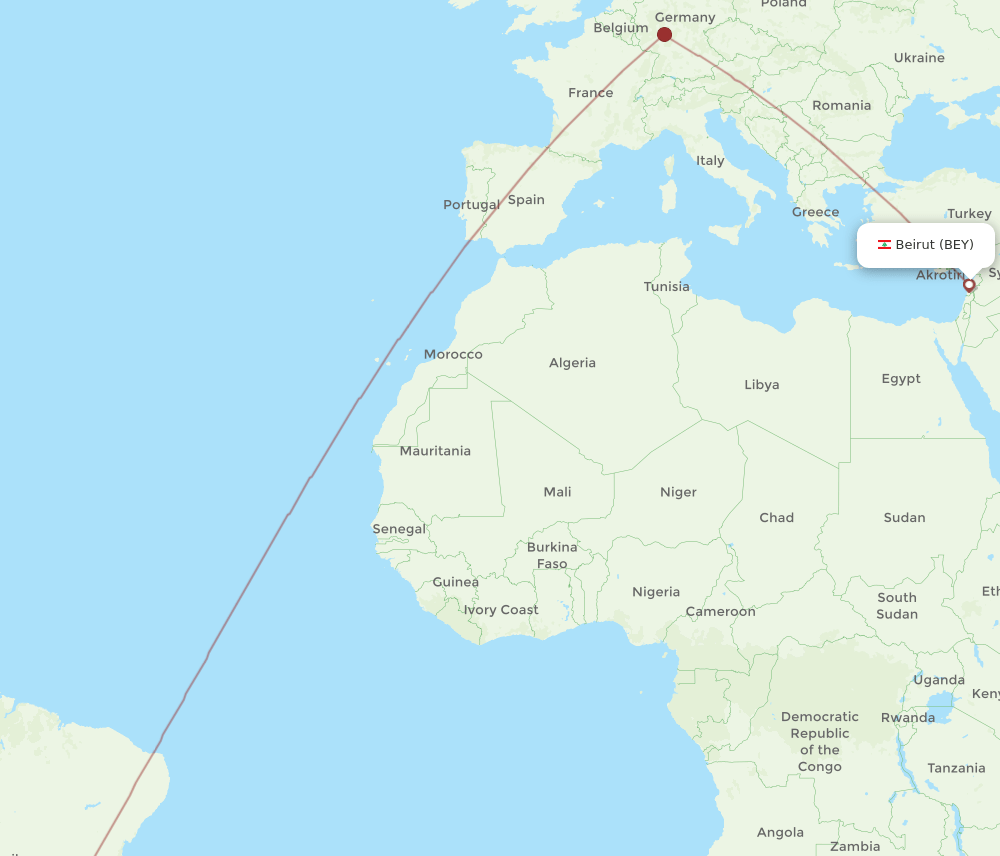 VCP to BEY flights and routes map