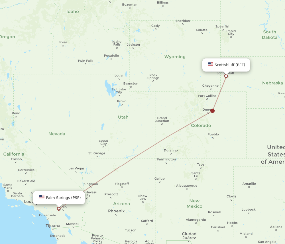 BFF-PSP flight routes