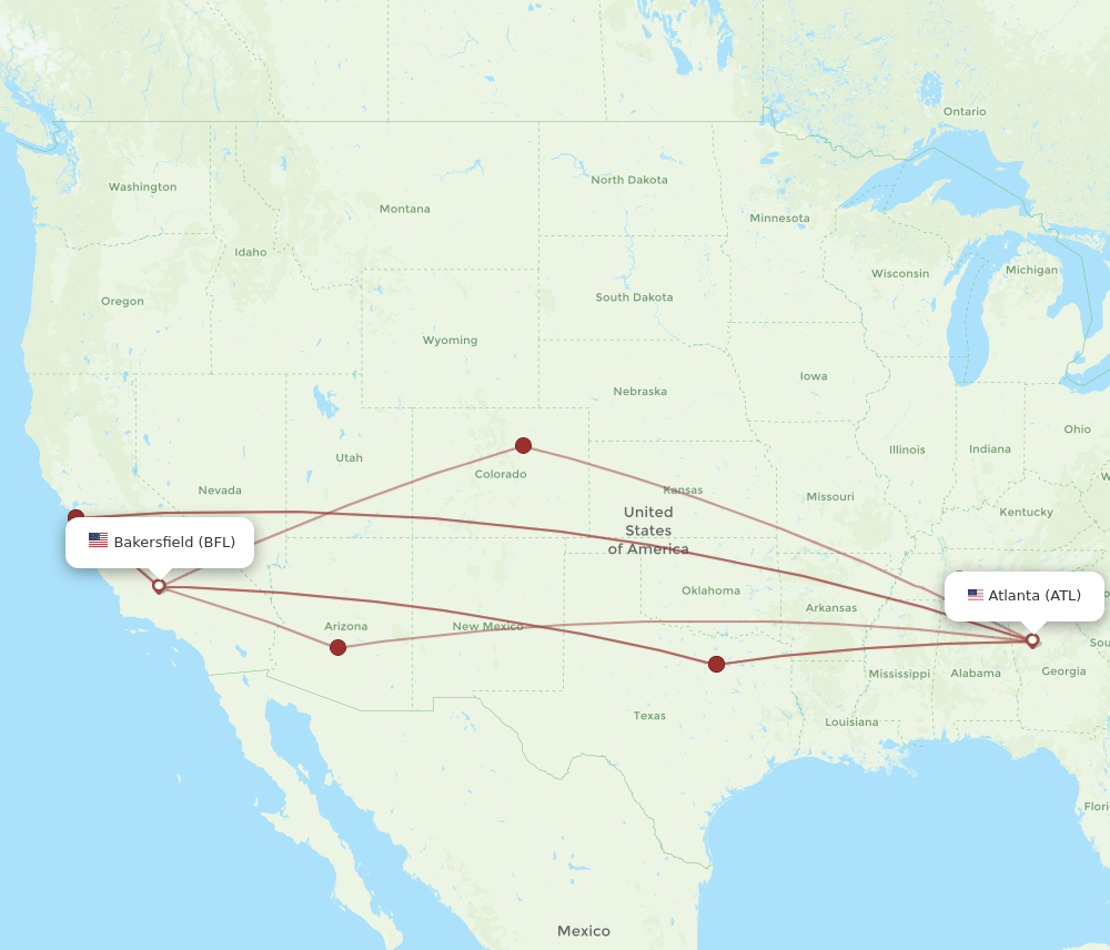 BFL-ATL flight routes
