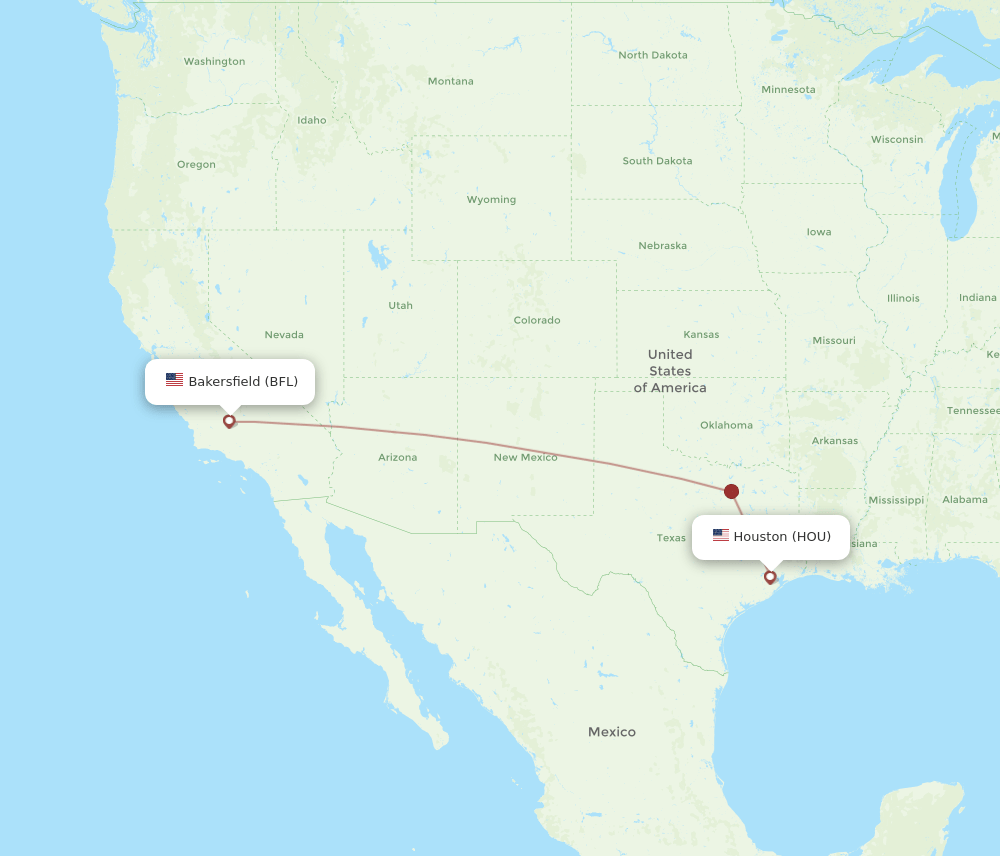 BFL to HOU flights and routes map