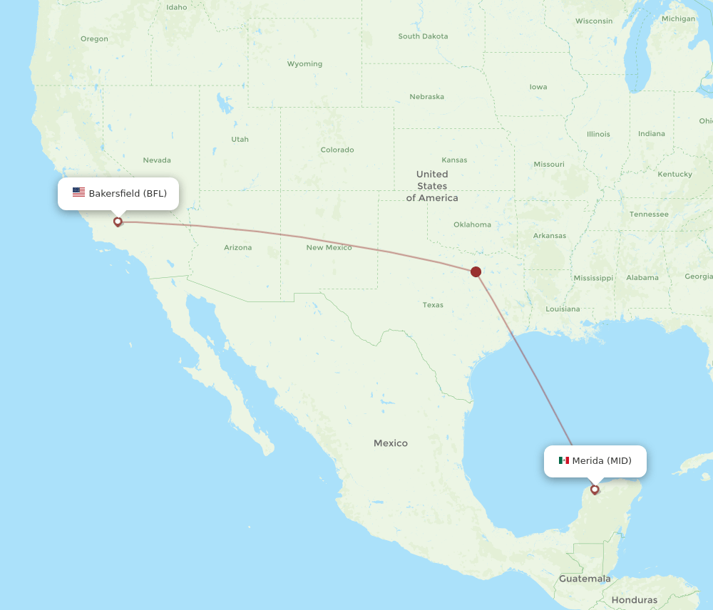 BFL-MID flight routes