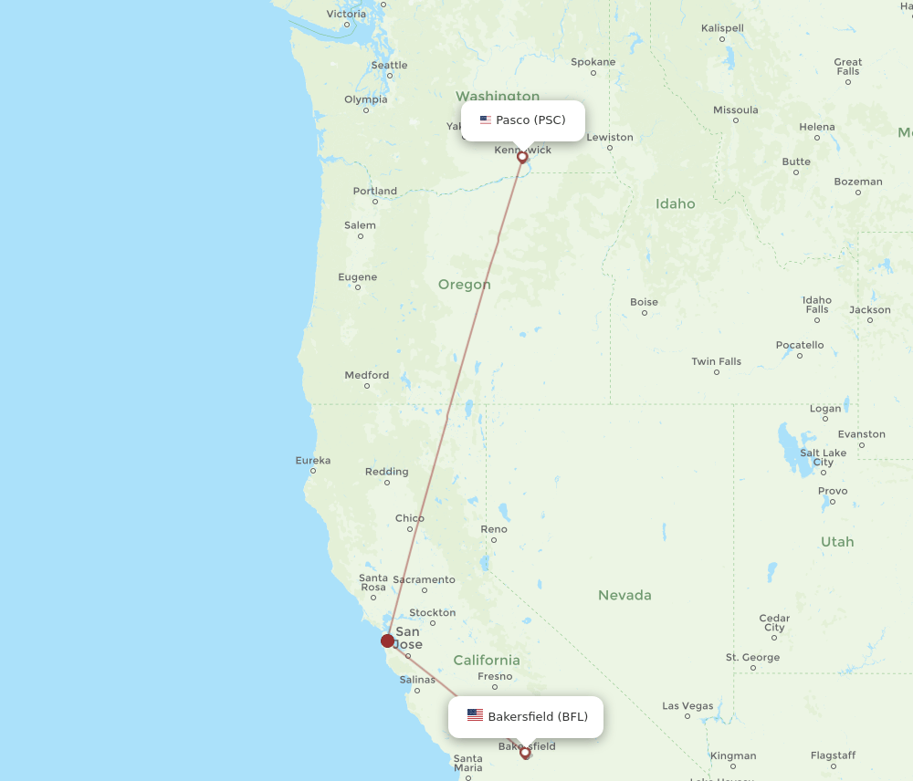 BFL-PSC flight routes