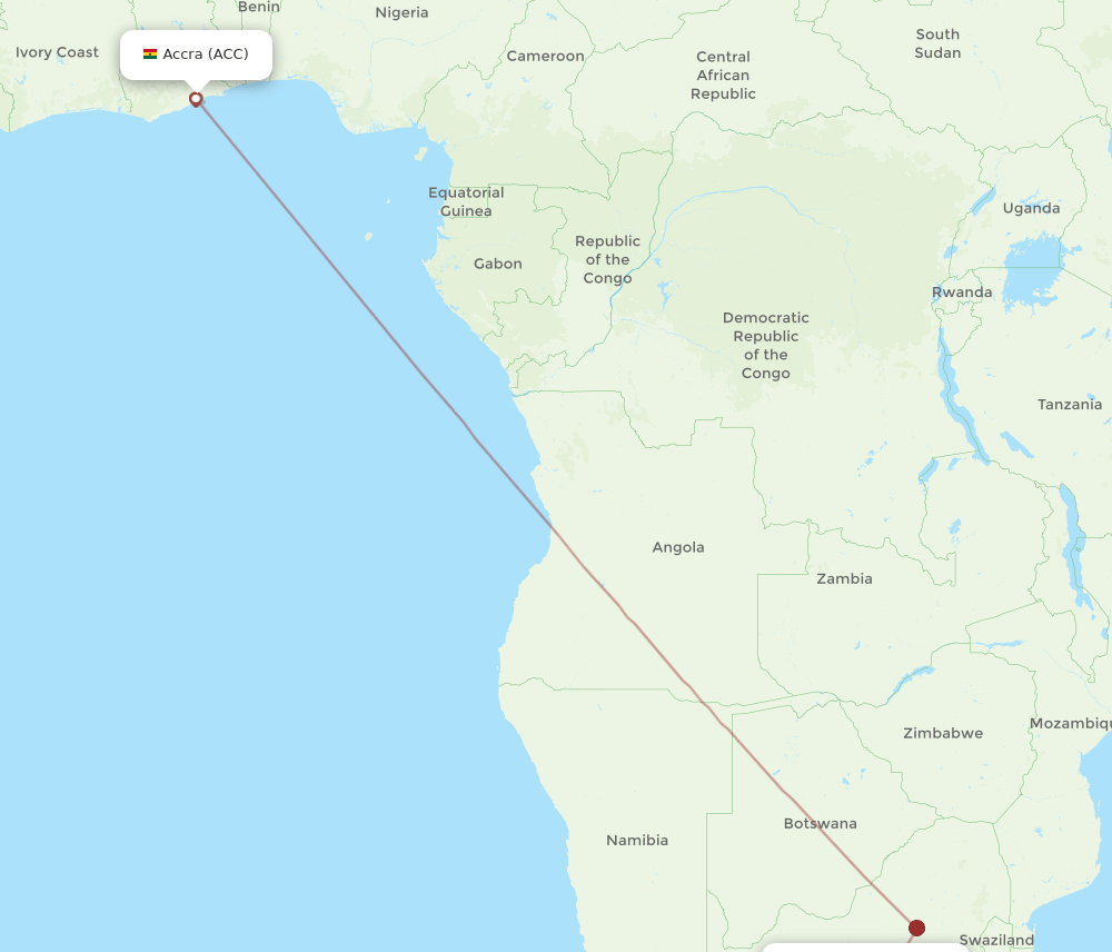 BFN-ACC flight routes