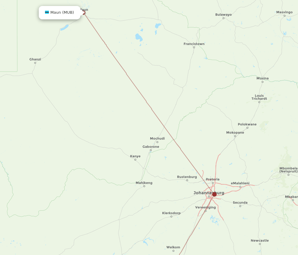 BFN-MUB flight routes