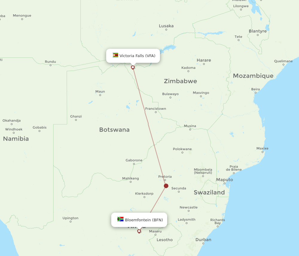 BFN-VFA flight routes