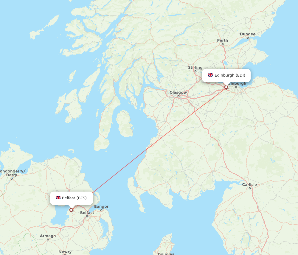 BFS to EDI flights and routes map
