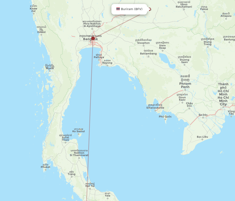 BFV to PEN flights and routes map