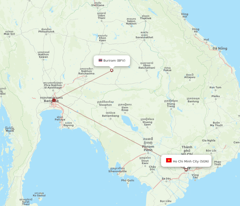 BFV to SGN flights and routes map