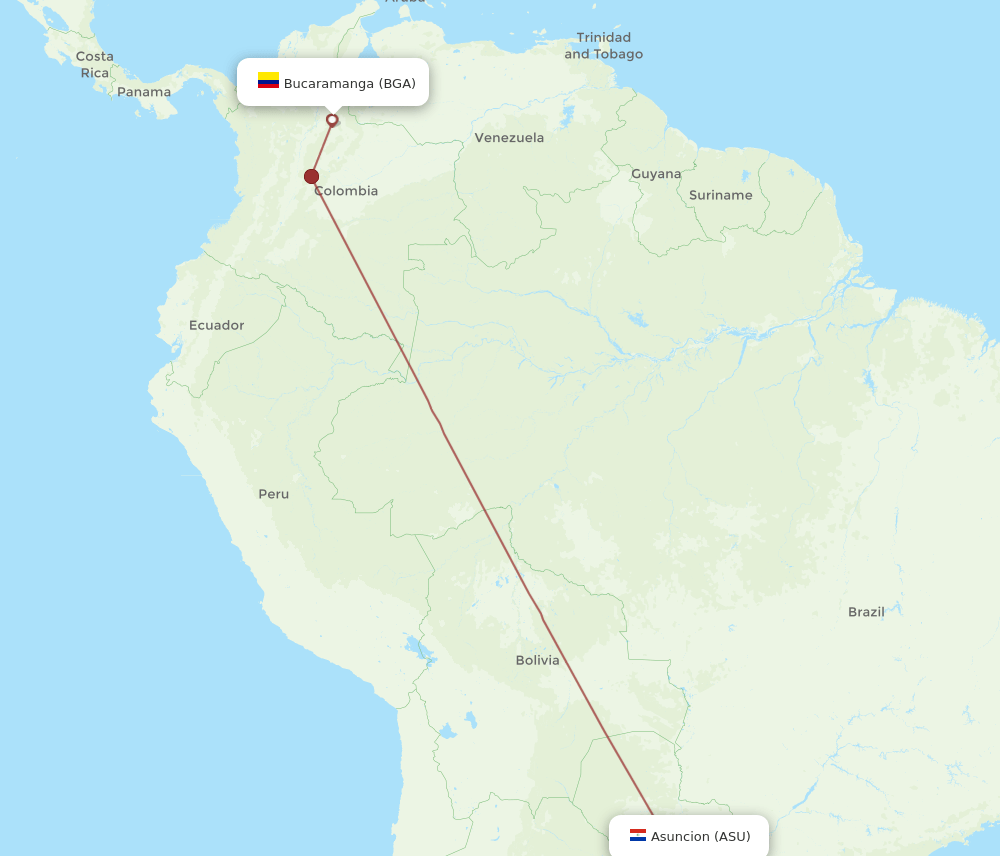 BGA-ASU flight routes