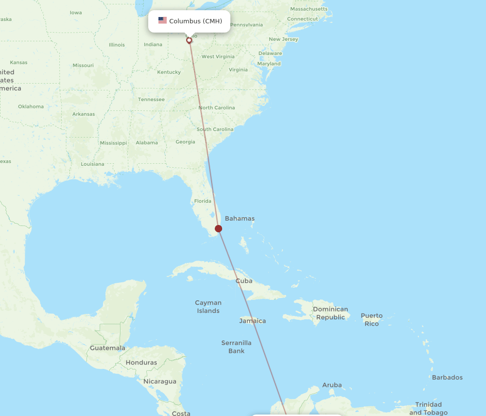 BGA-CMH flight routes