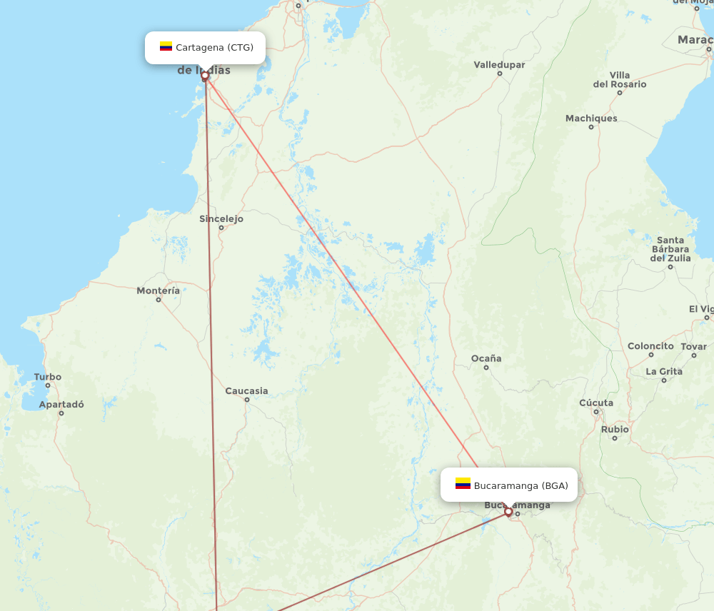 BGA-CTG flight routes
