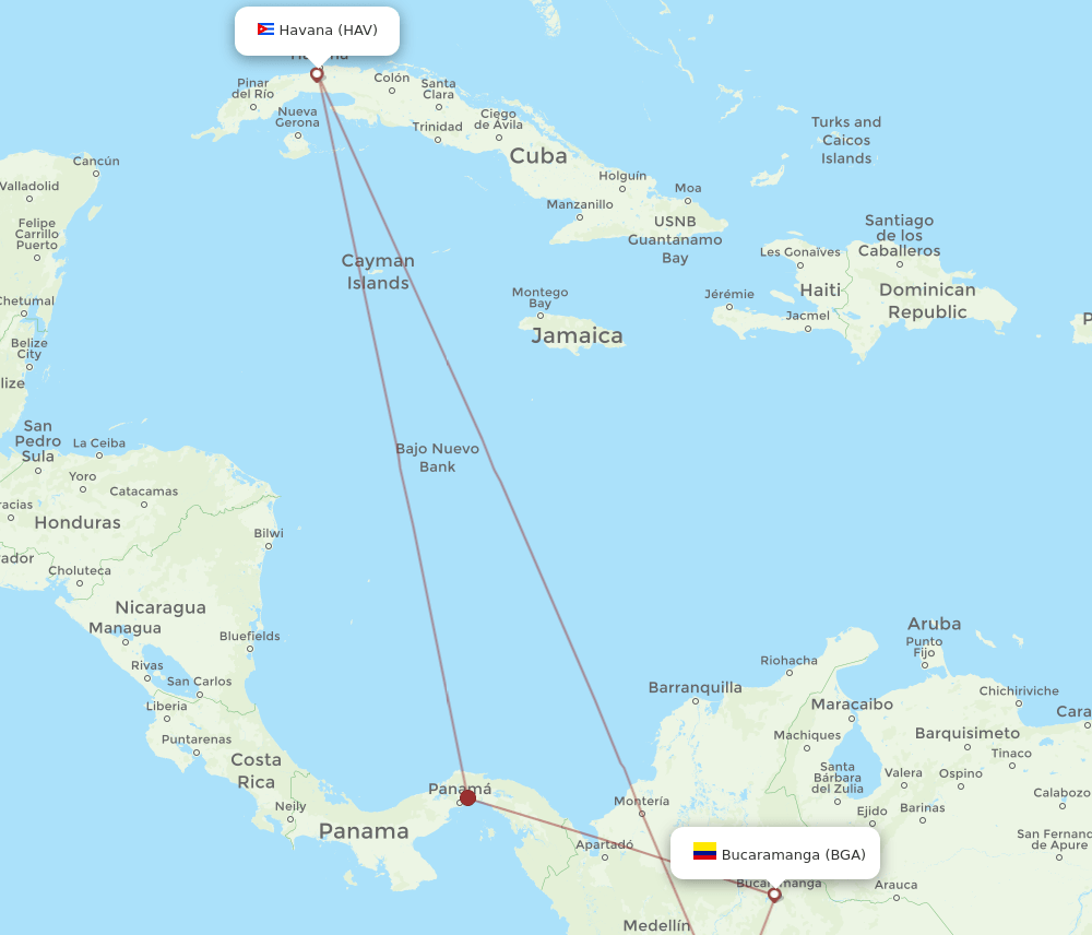 BGA-HAV flight routes