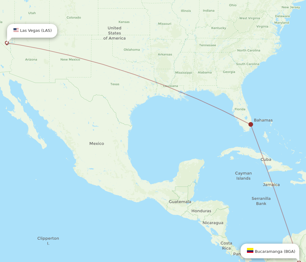 BGA-LAS flight routes