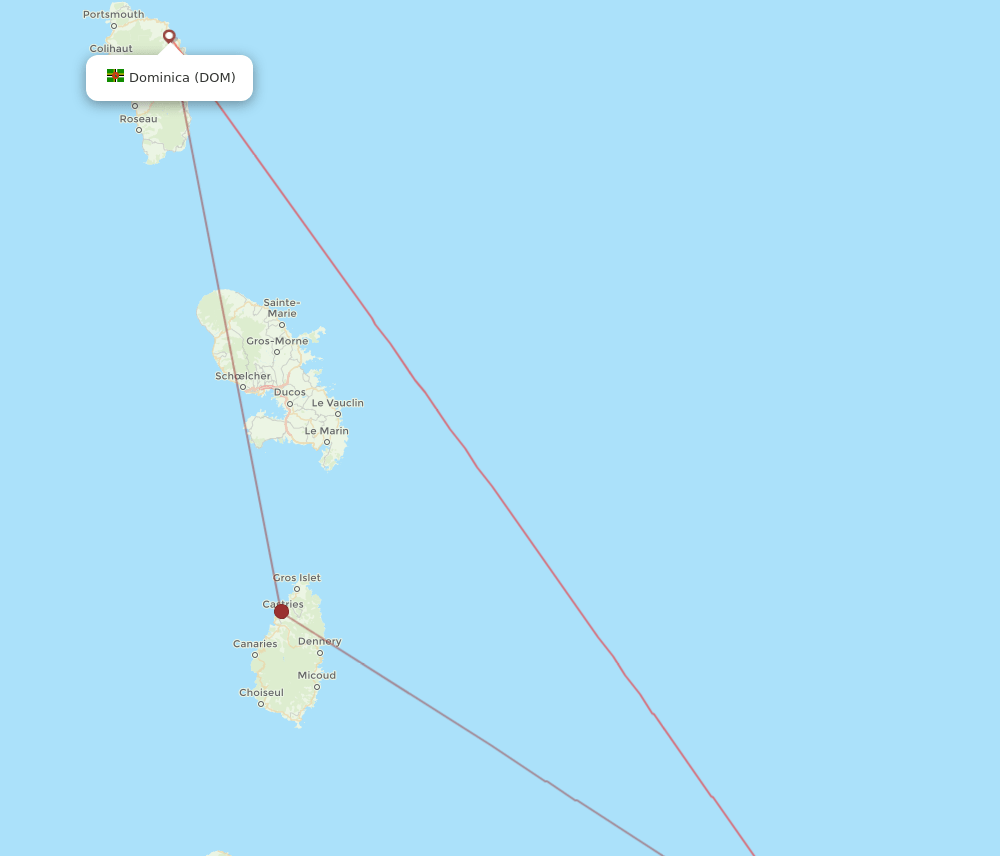 BGI-DOM flight routes