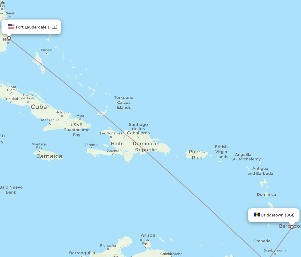 BGI-FLL flight routes