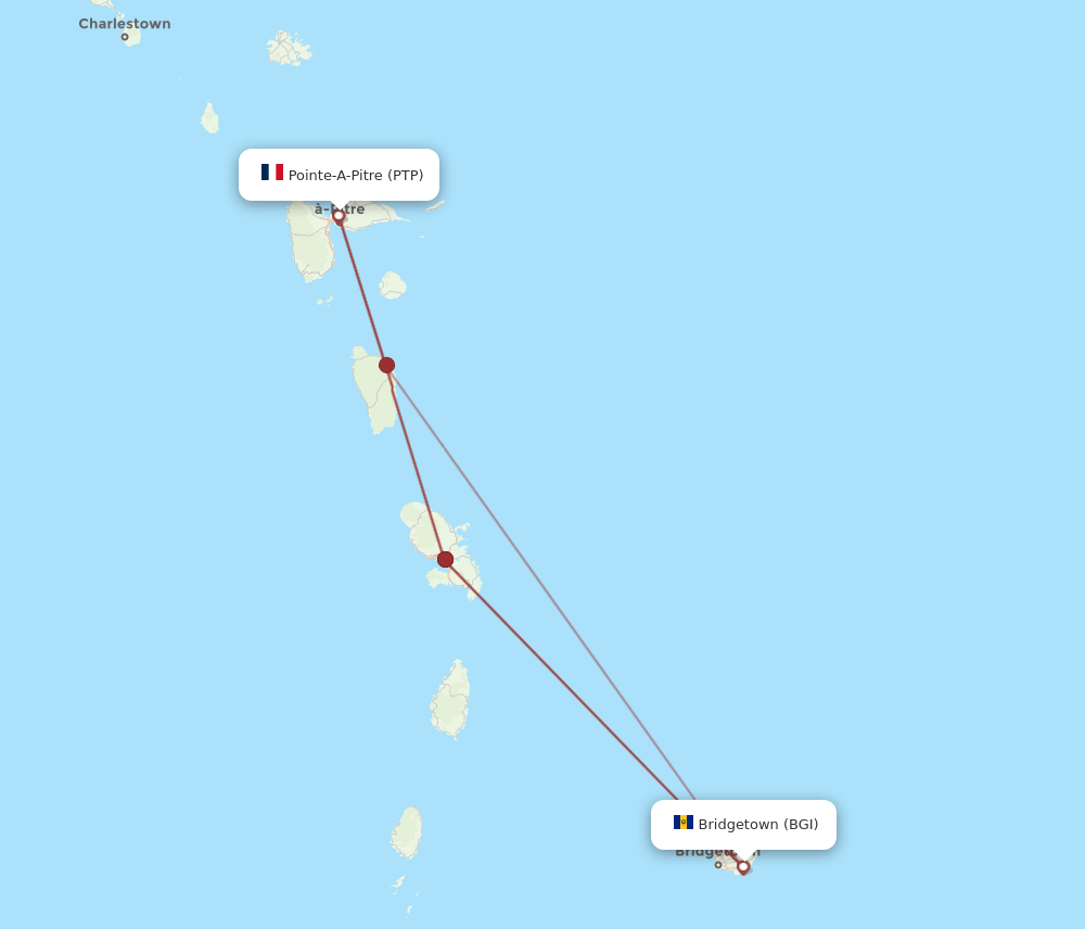 BGI-PTP flight routes