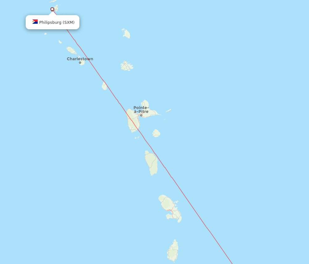 BGI-SXM flight routes