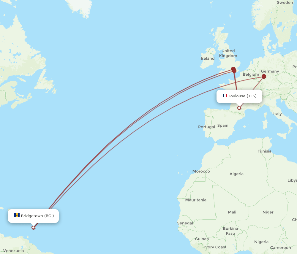 BGI-TLS flight routes