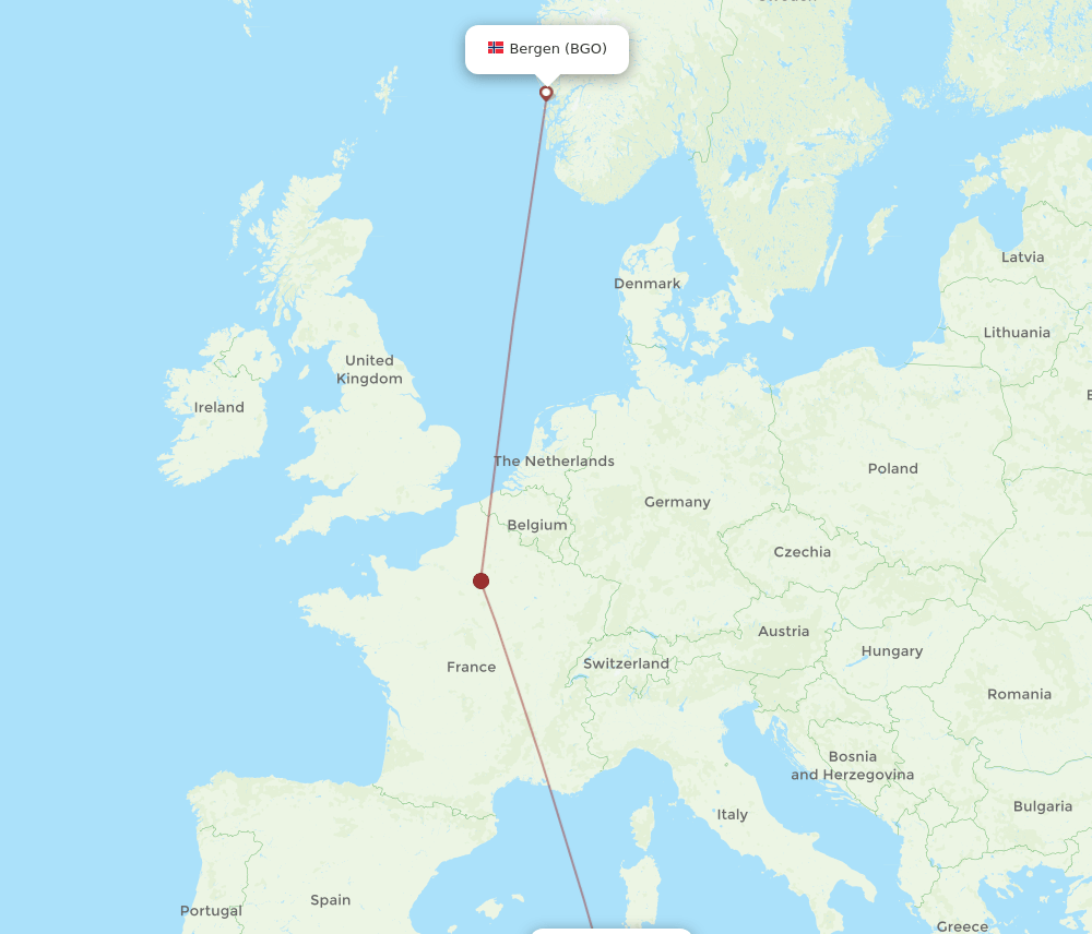 BGO-AAE flight routes