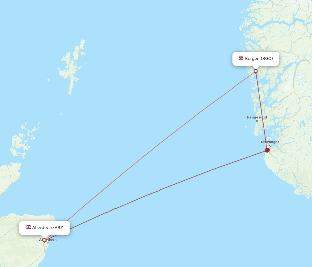 BGO-ABZ flight routes