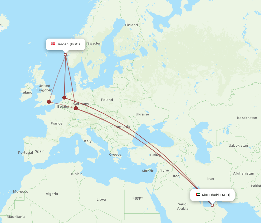 BGO-AUH flight routes