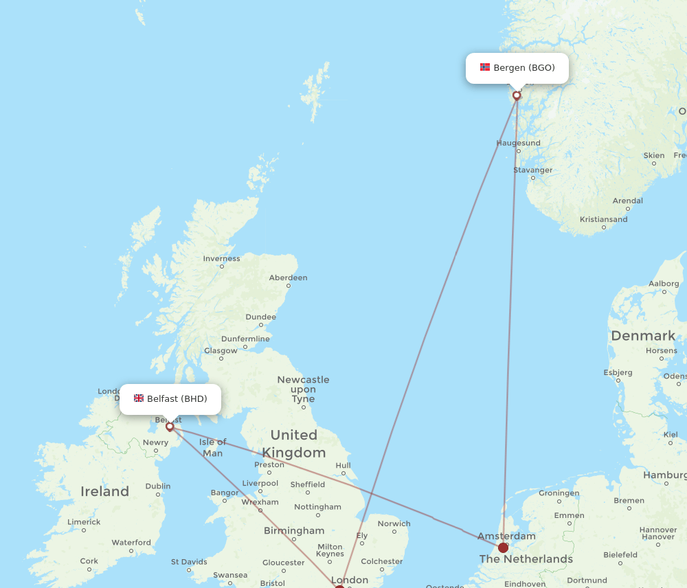 BGO-BHD flight routes