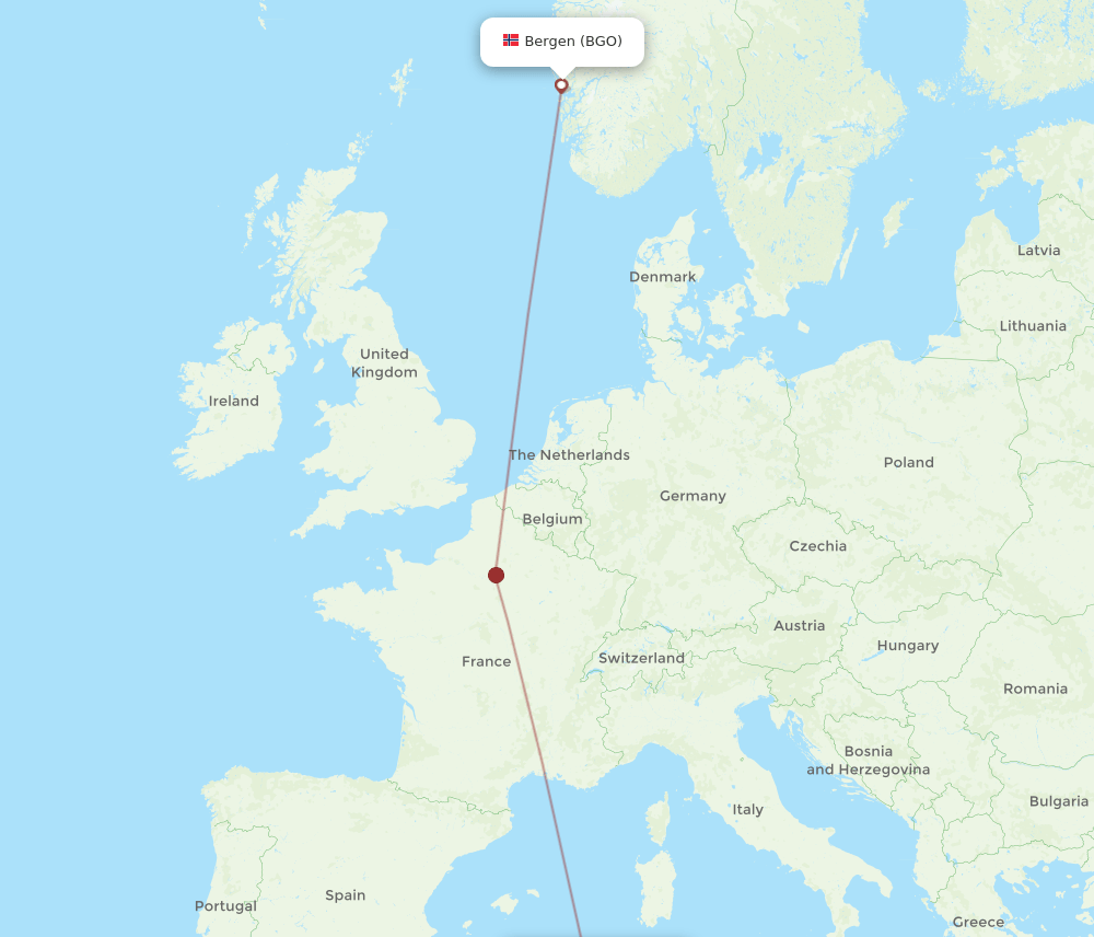 BGO-CZL flight routes