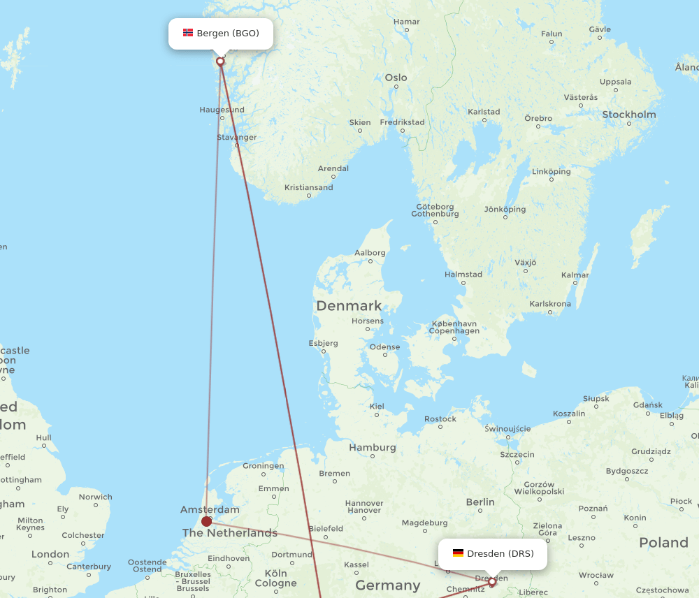 BGO-DRS flight routes