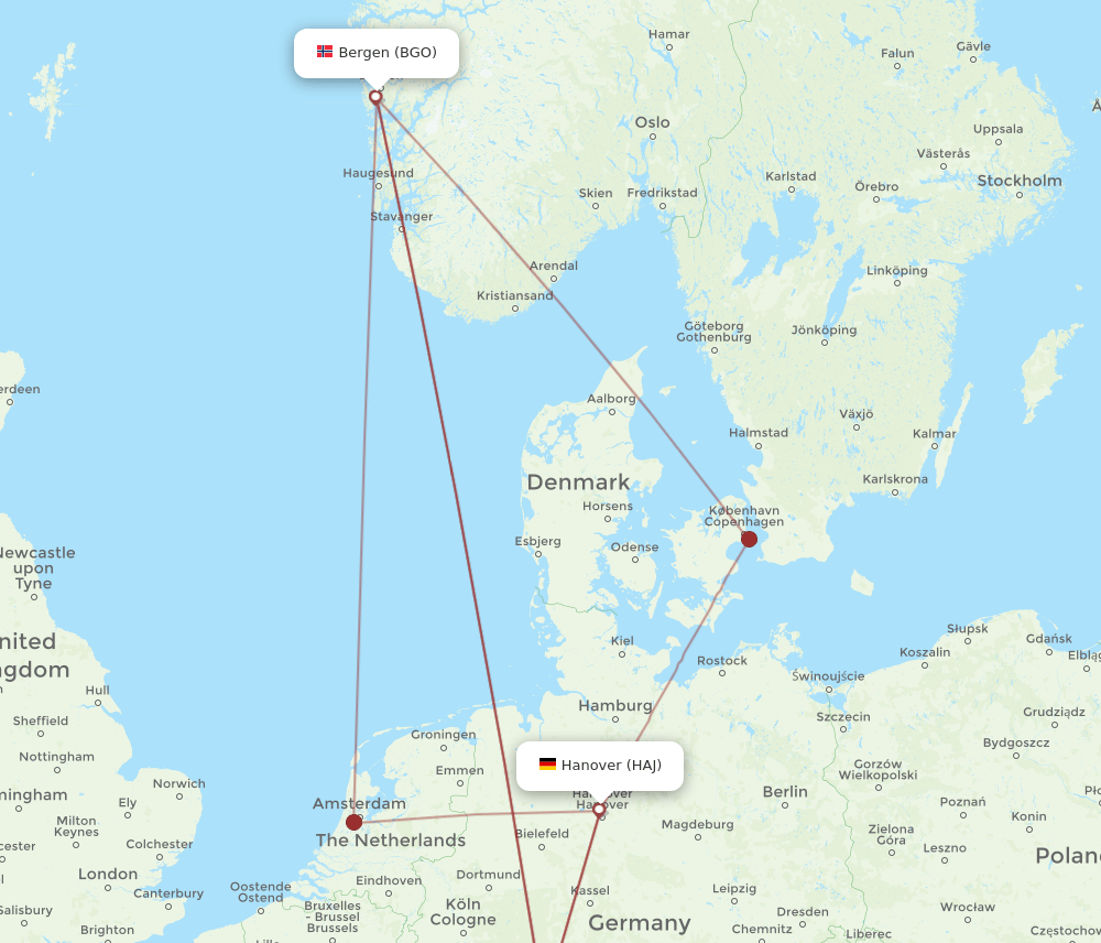 BGO-HAJ flight routes