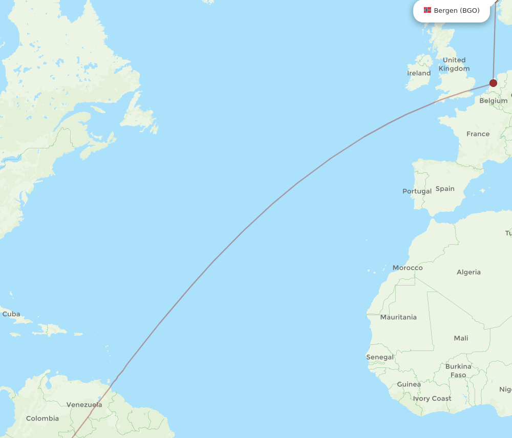 BGO-LIM flight routes