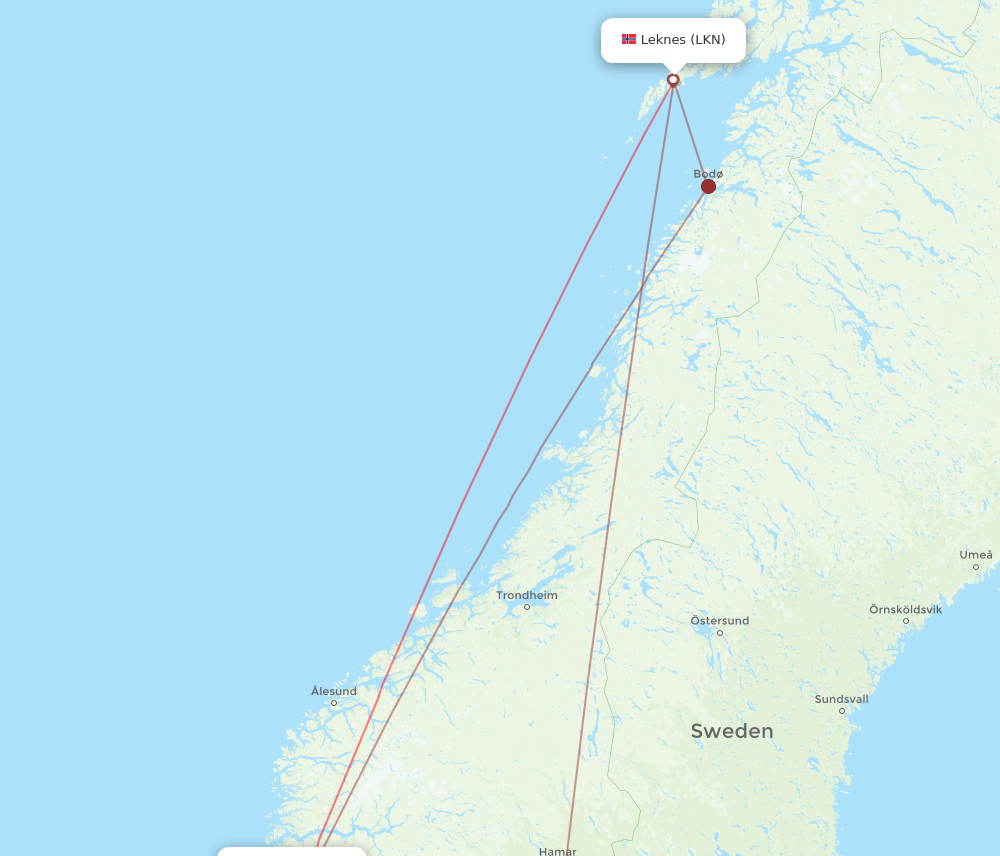 BGO-LKN flight routes