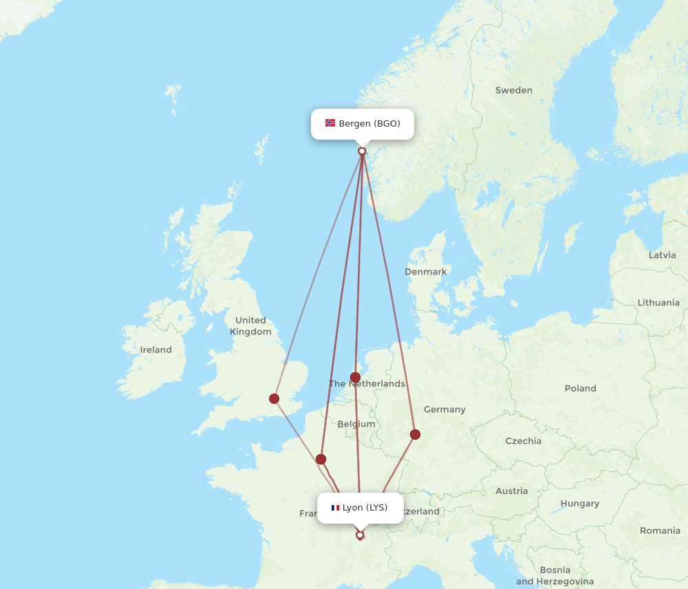 BGO-LYS flight routes