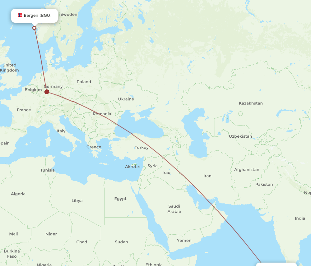 BGO-MLE flight routes
