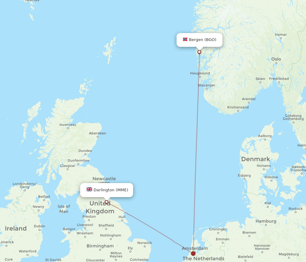 BGO-MME flight routes