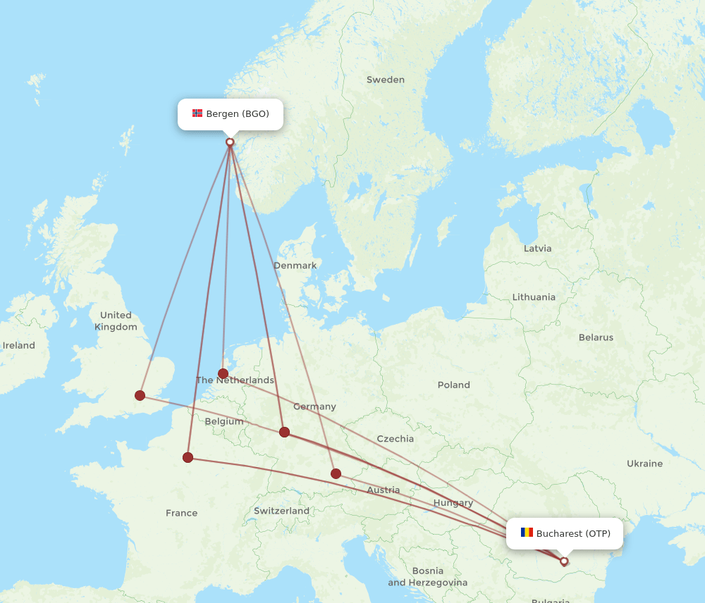 BGO-OTP flight routes